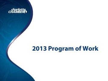 2013 Program of Work - Charlotte Chamber of Commerce