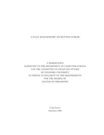 A fully homomorphic encryption scheme - Applied Crypto Group at ...