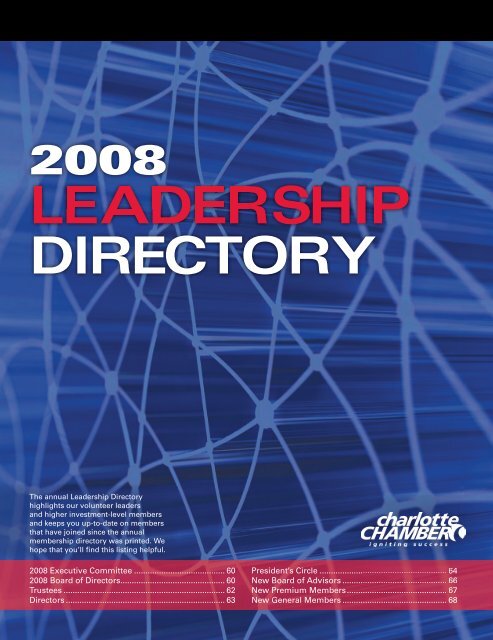 Leadership Directory Charlotte Chamber Of Commerce