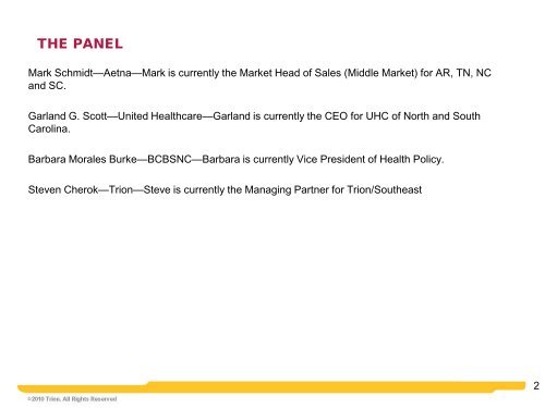 panel 3: exploring the changes to insurers - Charlotte Chamber of ...