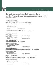 PrÃ¤mierte Betriebe mit Adressen und Liste der Sekte