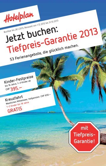 Kinder-Festpreise - Hotelplan