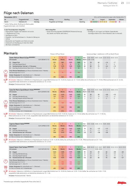 Preisliste - Hotelplan