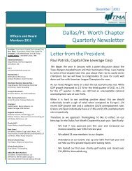 Dallas/Ft. Worth Chapter Quarterly Newsletter - Turnaround ...