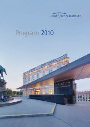 Program 2010 - Joint Vienna Institute