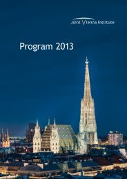 JVI Program Brochure 2013 - Joint Vienna Institute