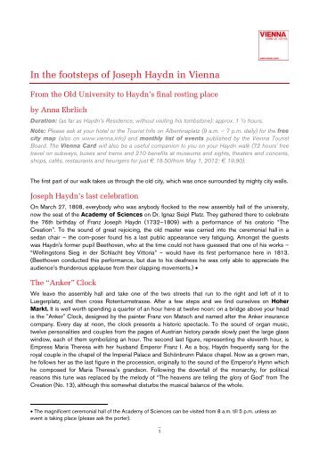 In the footsteps of Joseph Haydn in Vienna