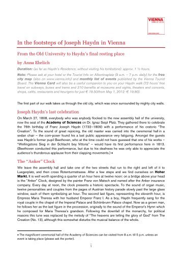 In the footsteps of Joseph Haydn in Vienna