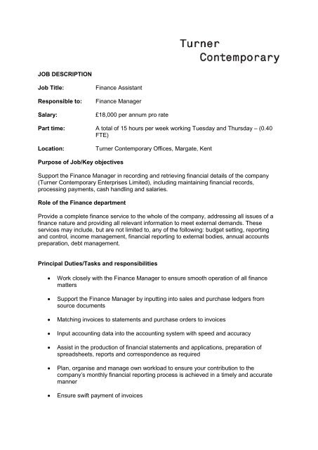 Finance Assistant Duties And Responsibilities / Financial Assistant Job Description / Retail customers are a demanding class that require attention while at a a sales assistant plays numerous roles.