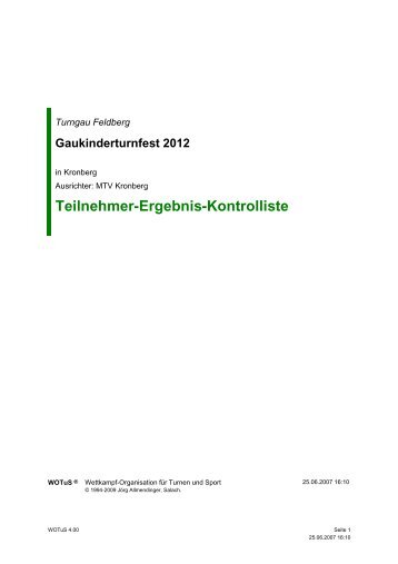 Teilnehmer-Ergebnis-Kontrolliste Gauki 2012 - Turngau Feldberg