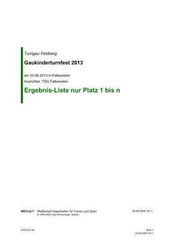 Ergebnis-Liste Gauki 2013 - Turngau Feldberg