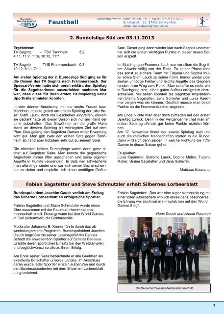 Ausgabe 10/2013 - Bayerischer Turnspiel- Verband