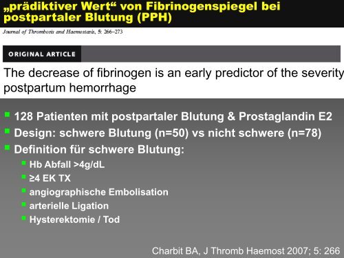 Gerinnungsprobleme im klinischen Alltag - TurnusDoc