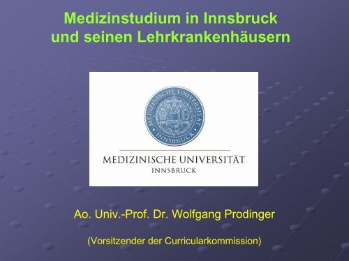 Klinisch praktisches Jahr in Innsbruck - TurnusDoc