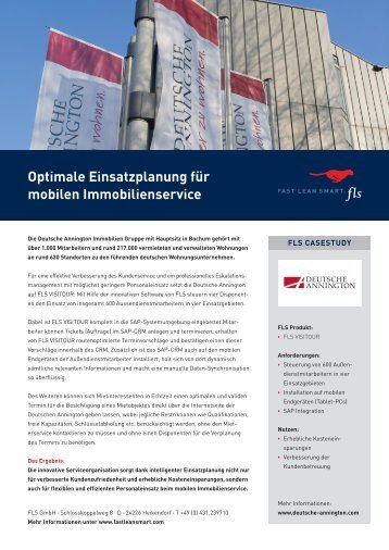 Optimale Einsatzplanung für ­mobilen Immobilienservice - FLS CASE STUDIES | DEUTSCHE ANNINGTON