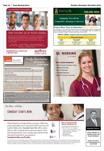 Texas Nursing Voice - October 2014
