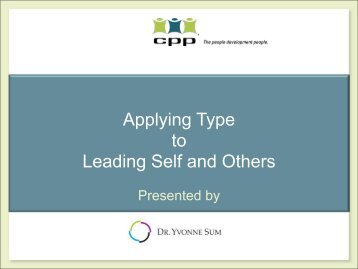 Applying Type to Leading Self and Others