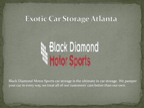 Exotic Car Storage Atlanta