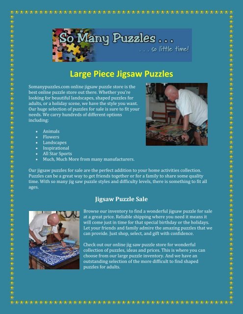 Online jigsaw puzzles using our collections