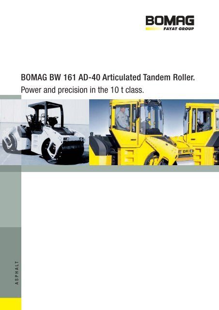 BOMAG BW 161 AD-40 Articulated Tandem Roller. Power and ...