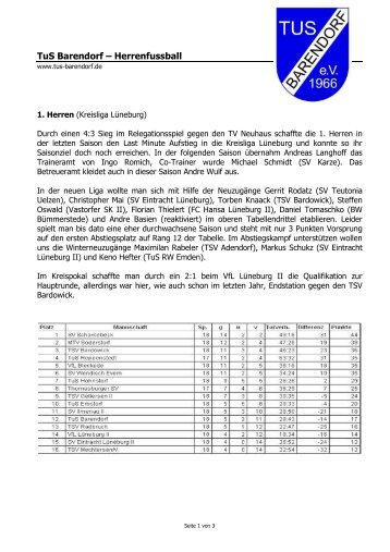 Bericht zur JHV 2010.pdf - TUS Barendorf