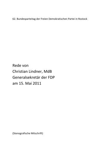 Grundsatzrede von Christian Lindner (Abschrift, PDF) - FDP