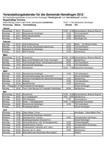 Termine - TuS Hemdingen Bilsen