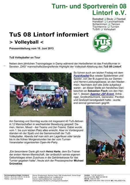 Turn- und Sportverein 08 Lintorf e.V. - TUS 08 Lintorf e.V.