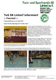 TuS 08 Lintorf informiert > Floorball - TUS 08 Lintorf e.V.