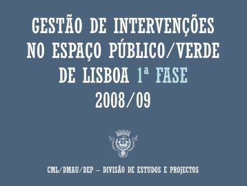 Gestão de Intervenções no Espaço Público/Verde de Lisboa - 1ª Fase 2008/09