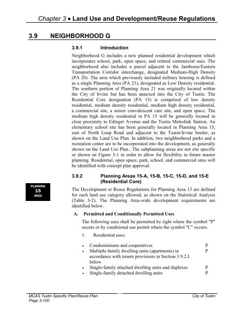 Plan Description - City of Tustin