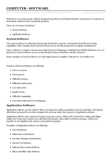 Computer Software - Tutorials Point
