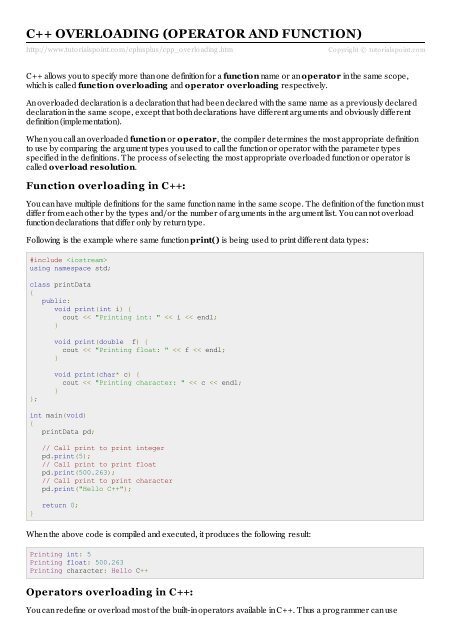 C++ for Beginners: C++ Function Overloading
