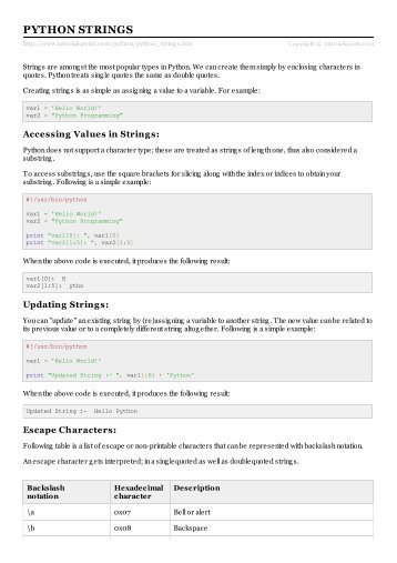 Python Strings - Tutorials Point