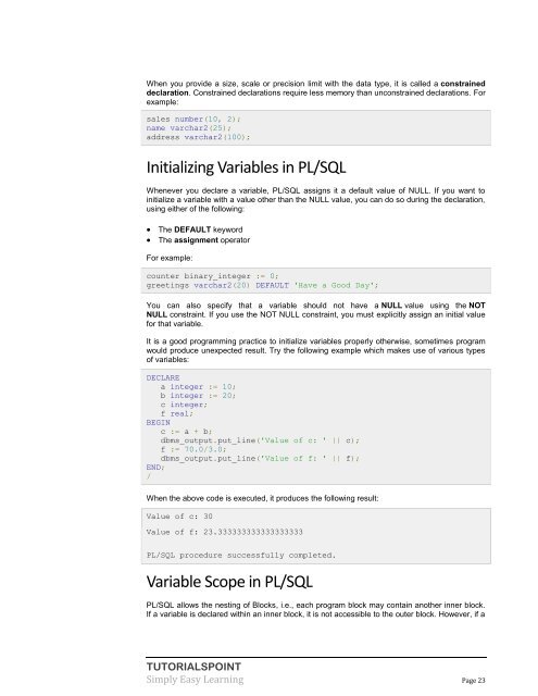 download pl/sql tutorial (pdf - Tutorials Point