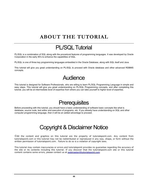 download pl/sql tutorial (pdf - Tutorials Point