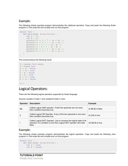 Download Scala Tutorial (PDF Version) - Tutorials Point