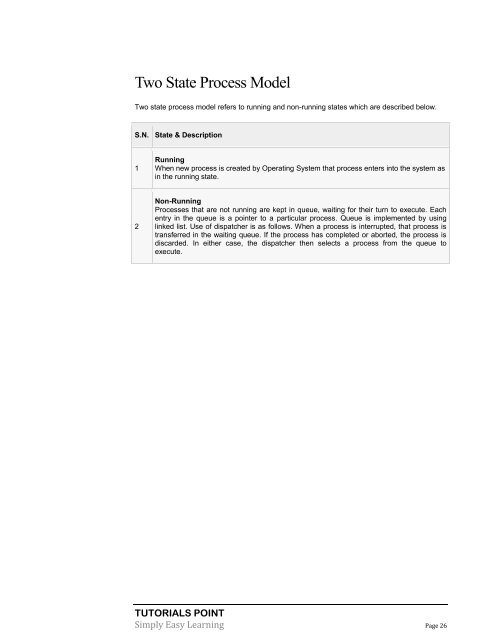 Download Operating System Tutorial (PDF Version) - Tutorials Point