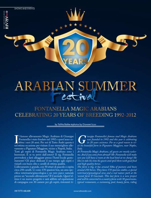 Fontanella Magic arabians celebrating 20 years oF ... - tutto arabi