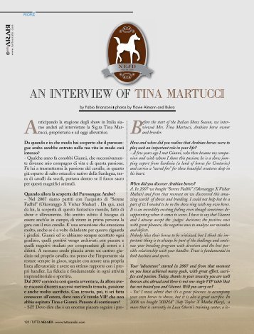 An interview of tinA MArtucci - tutto arabi