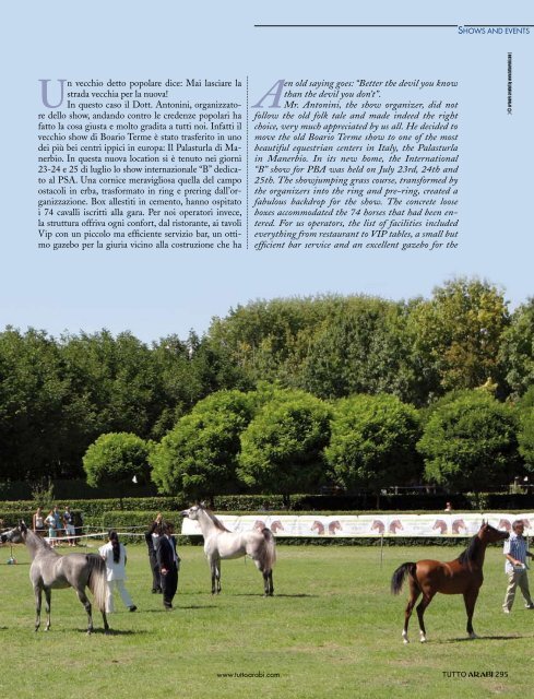 âBâ ConforMation show for PureBred araBians - tutto arabi