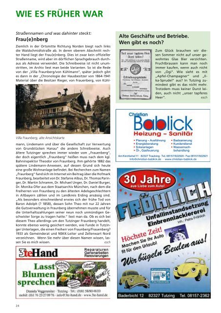 Download Heft 07 / Juli 2013 - Tutzinger Nachrichten