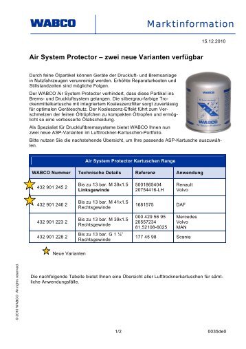 Air System Protector â zwei neue Varianten verfÃ¼gbar - INFORM ...