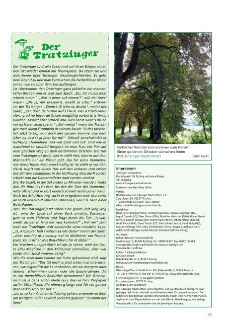 Download Heft 10 / Oktober 2013 - Tutzinger Nachrichten