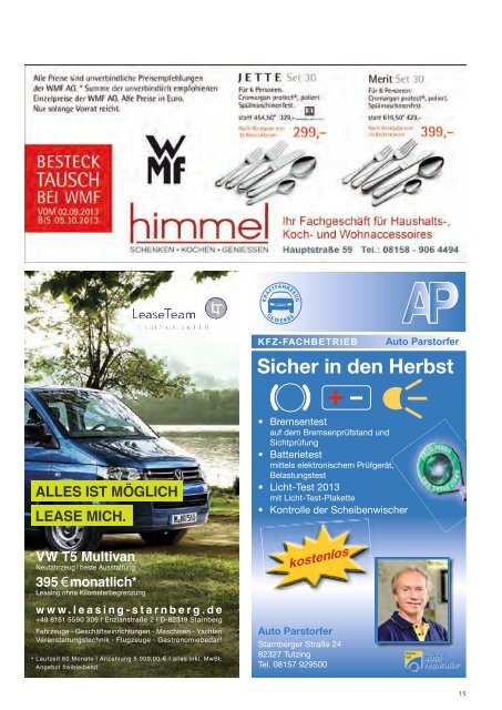 Download Heft 10 / Oktober 2013 - Tutzinger Nachrichten