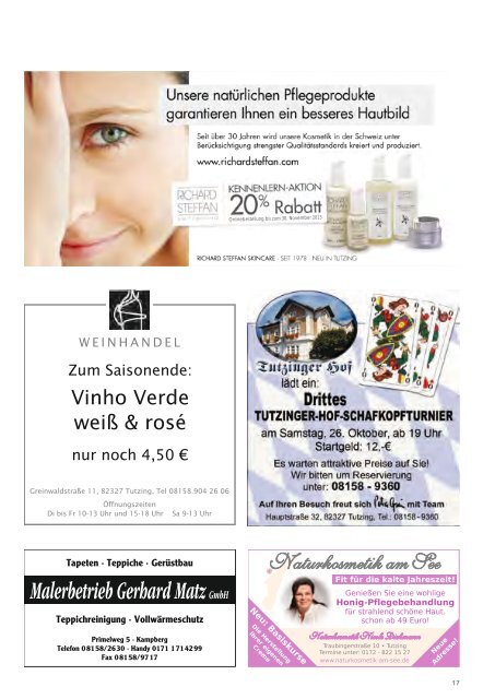 Download Heft 10 / Oktober 2013 - Tutzinger Nachrichten