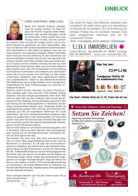 Download Heft 10 / Oktober 2013 - Tutzinger Nachrichten