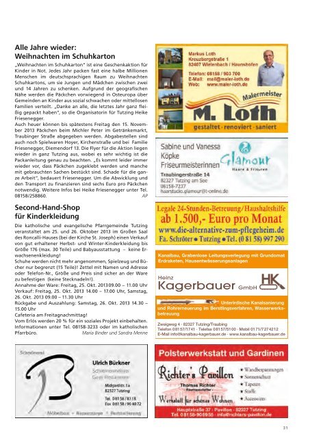 Download Heft 10 / Oktober 2013 - Tutzinger Nachrichten