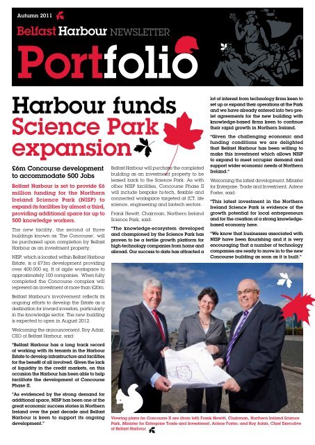 Harbour funds Science Park expansion - Belfast Harbour