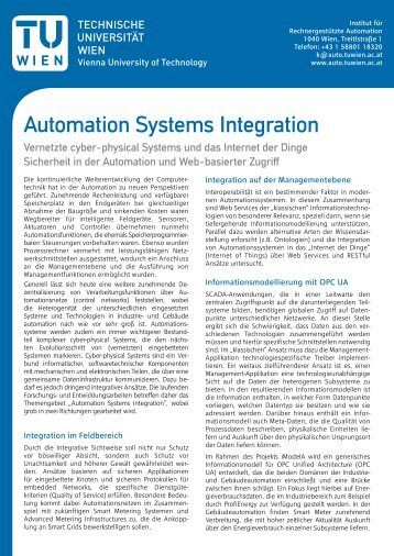 Automation Systems Integration - Technische Universität Wien